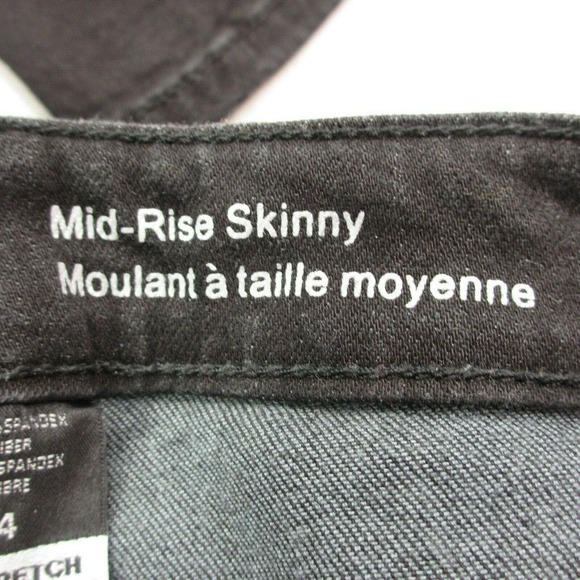 CC - Mossimo Skinny Jeans Womens 00 Black Faux Zipper Pockets Mid Rise Stretch - Picture 5 of 8